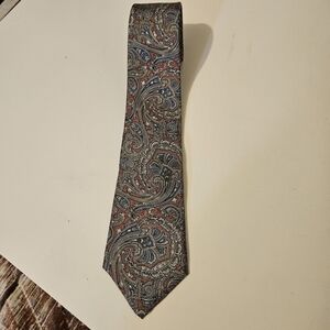 Christian Dior Paisley Patterned Tie - Blue and‎ Gray